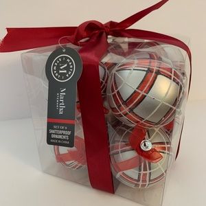Martha Stewart Christmas Ornaments Plaid Tartan Shatterproof